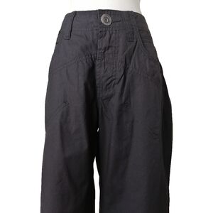 🖤 black cotton high rise straight leg casual pants by berto lucci